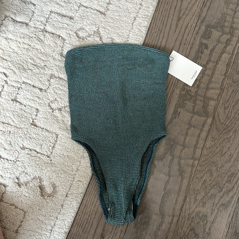 NWT Bond-Eye Swim Fane One Piece | Bottle Green Lurex